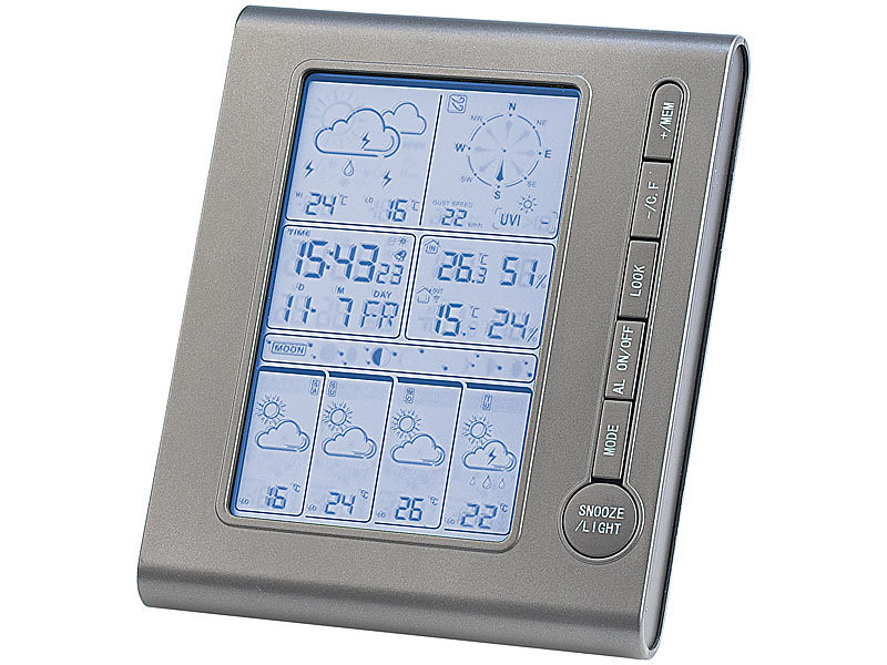 ; Wettervorhersagen Vorhersagen LCD Temperaturen digitale Uhrzeit Displays innen 
